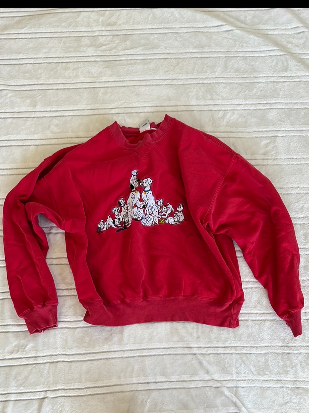 Disney Red Pullover Sweatshirt with Puppy Graphic